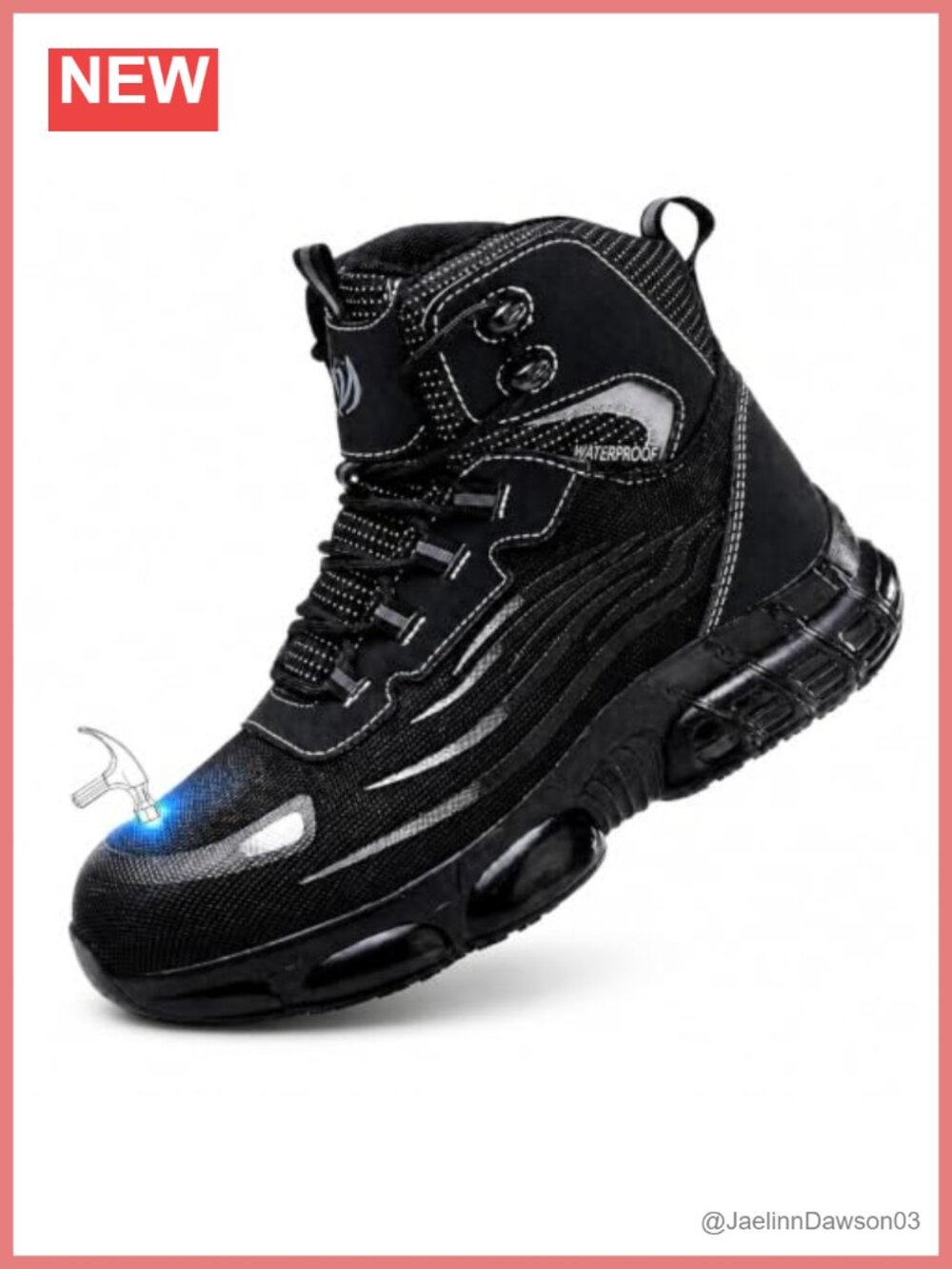 Waterproof Steel Toe Work Boots for Men Women Slip Resistant Safety Shoes Lace